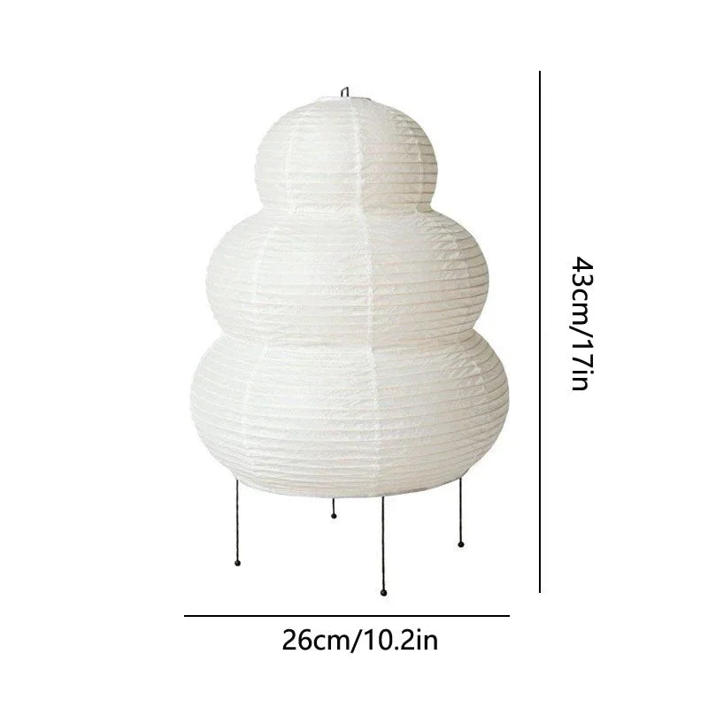 Japanese Design Table Lamp White Rice Paper Decorative Desk Lights for Bedroom Living/Dining Room Study Loft