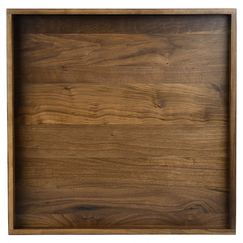 Elegant Black Walnut Solid Wood Serving Tray - Perfect for Ottomans!