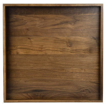 Elegant Black Walnut Solid Wood Serving Tray - Perfect for Ottomans!