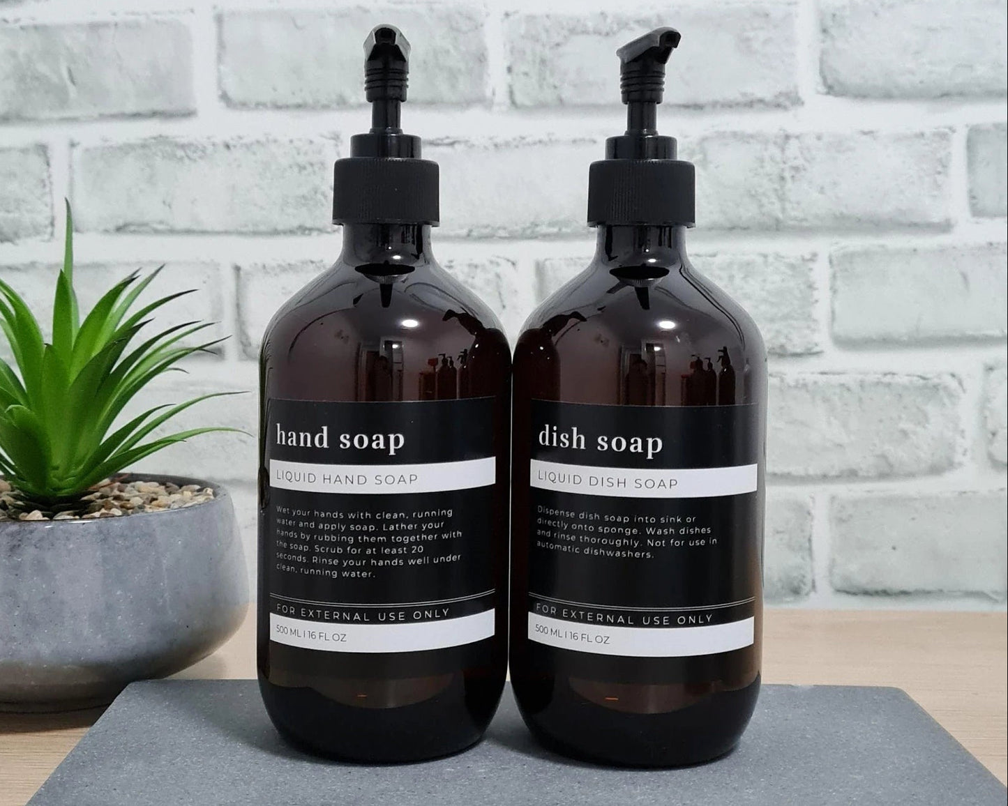 Elevate Your Space with Minimalist Amber Bottles - Eco-Friendly Lotion Pump Dispenser for Home & Kitchen
