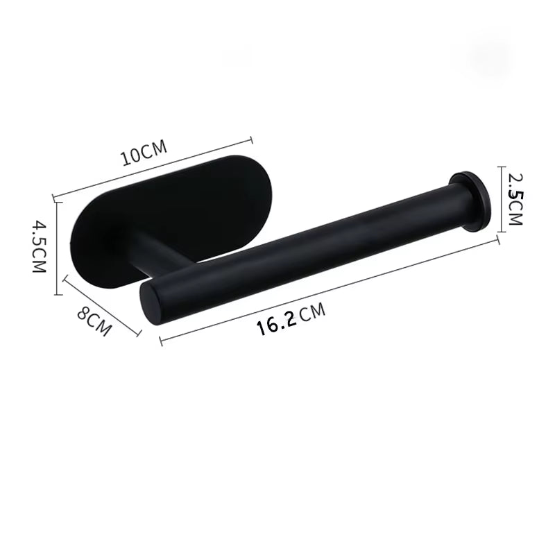 Toilet Paper Holder Easy-Install Bathroom Kitchen Paper Roll Holder No Punching Wall Mount Stainless Steel Toilet Paper Holder