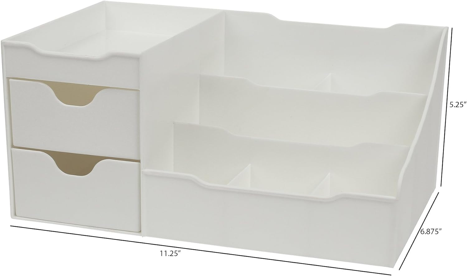 Elegant White Cosmetic Storage Organizer - Perfect for Your Vanity, Bathroom Counter, or Dresser - Effortlessly Organize Cosmetics, Jewelry, and Hair Accessories!
