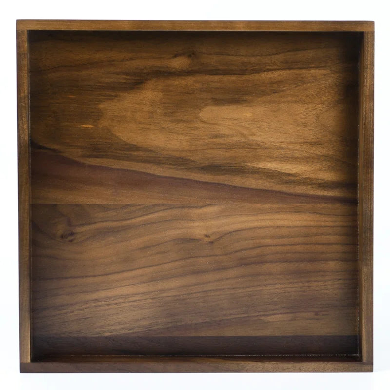 Elegant Black Walnut Solid Wood Serving Tray - Perfect for Ottomans!