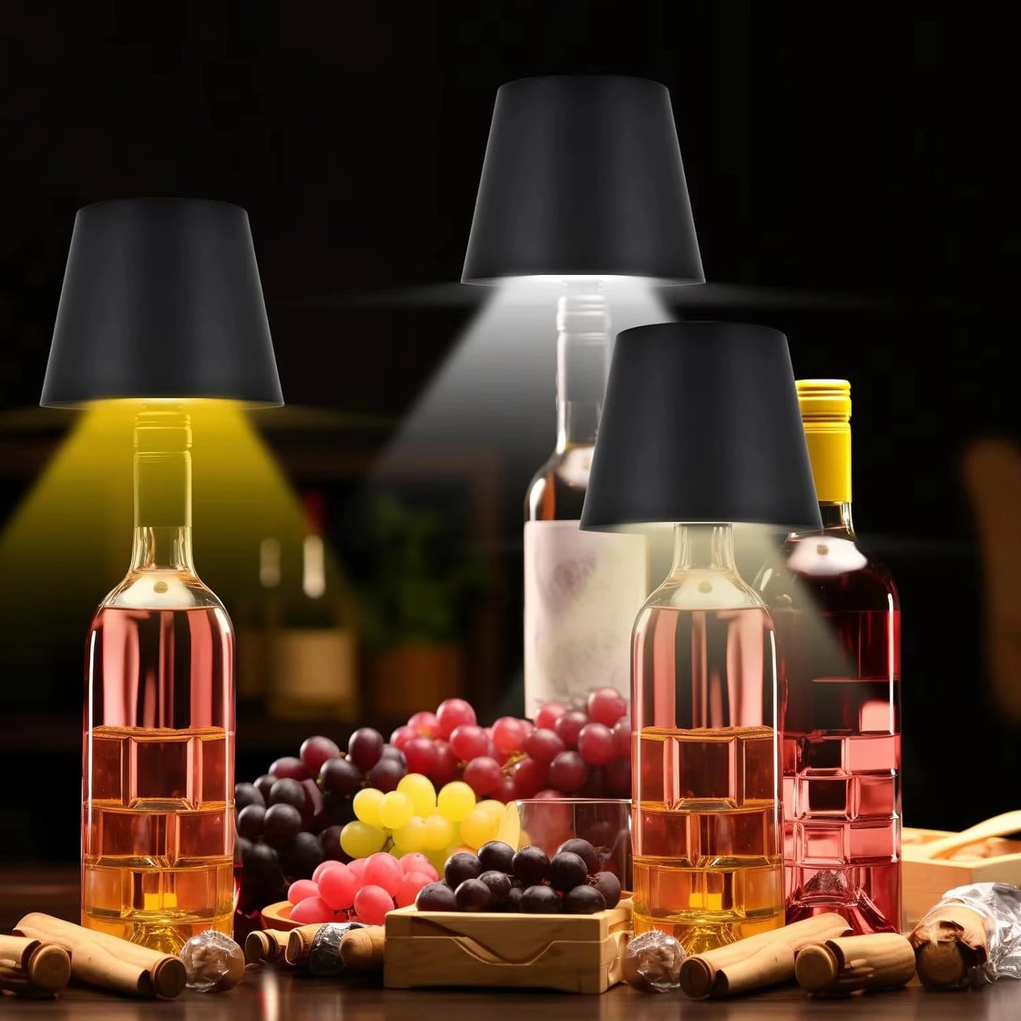 Wireless Wine Bottle Lamp Type-C Charging Touch Control Wine Bottle Light Dimming LED Table Lamp Cafe Bar Atmosphere Night Light