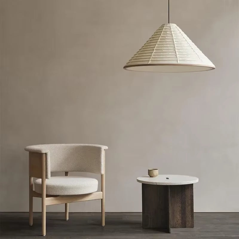 Japanese Style Wabi-Sabi Pendant Lights Designer Rice Paper Dining Room Lamp Creative Living Room round Triangle Atmosphere Lamp