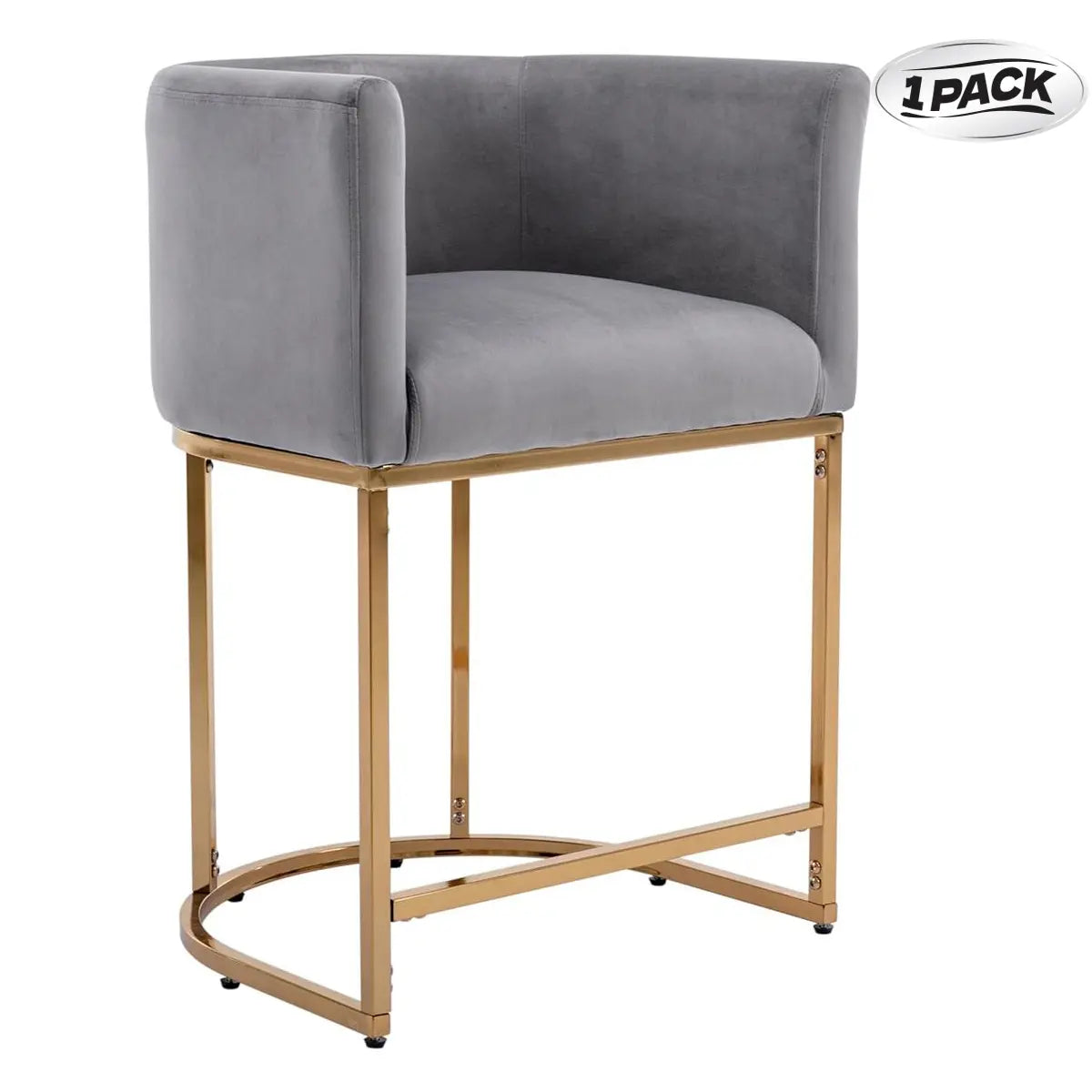 CHAIRUS 24" Counter Height Bar Stools, Modern Barrel Counter Stools with Backrest and Arms, Linen Fabric Bar Chairs with Black Metal Frames and Footrest,Upholstered Accent Bar Stools for Kitchen Island, Dining Room,Cream