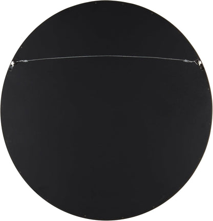 Elegant 30-Inch Hutton Round Walnut Decorative Wall Mirror - Perfect for Any Space
