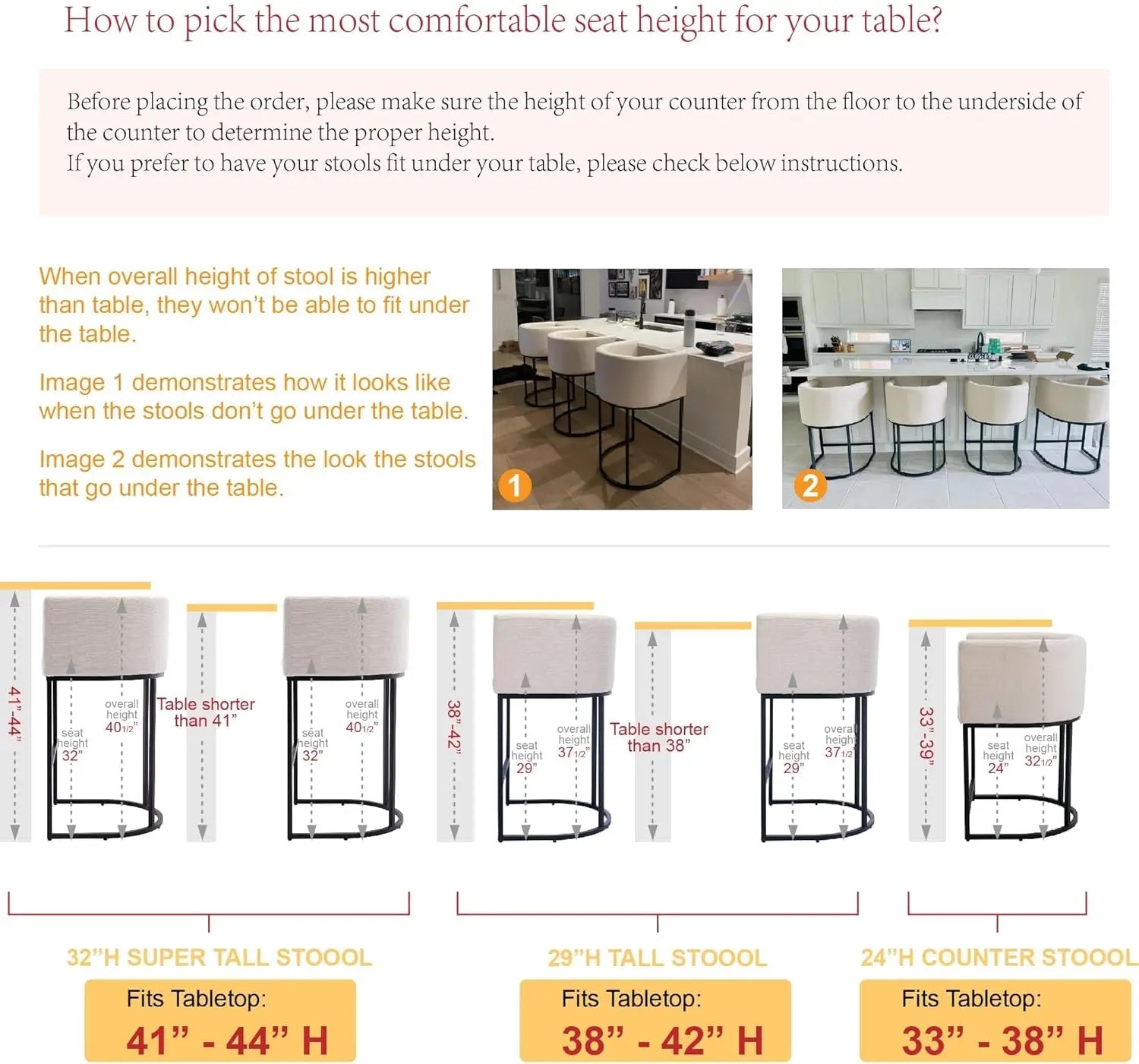 CHAIRUS 24" Counter Height Bar Stools, Modern Barrel Counter Stools with Backrest and Arms, Linen Fabric Bar Chairs with Black Metal Frames and Footrest,Upholstered Accent Bar Stools for Kitchen Island, Dining Room,Cream