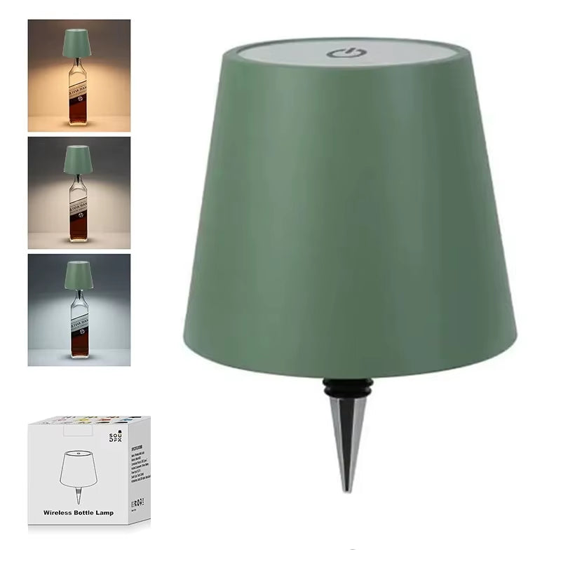 Wireless Wine Bottle Lamp Type-C Charging Touch Control Wine Bottle Light Dimming LED Table Lamp Cafe Bar Atmosphere Night Light