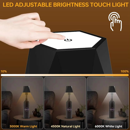 Wireless Wine Bottle Lamp Type-C Charging Touch Control Wine Bottle Light Dimming LED Table Lamp Cafe Bar Atmosphere Night Light