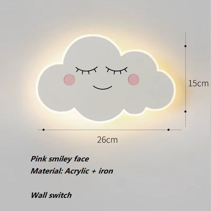 Cloud Wall Lamp Ins Style Minimalist Bedside Lamp Cute Cartoon Boys and Girls Children'S Room Bedroom Wall Lamp Study Lamp