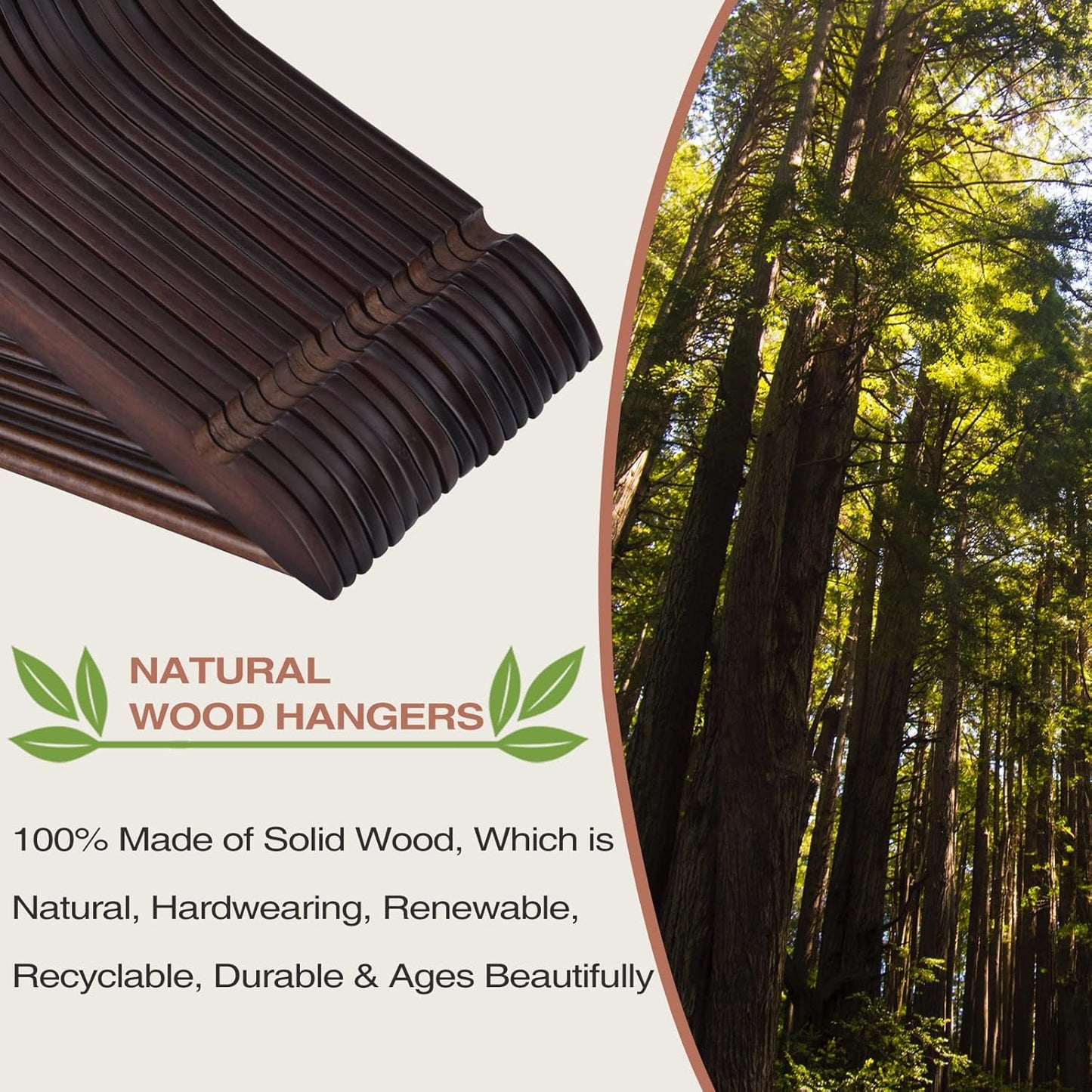Premium 30 Pack Wooden Hangers - Elegant Smooth Finish with 360° Swivel Hook and Notches for Versatile Clothing Storage - Lightweight Walnut Wood for Coats, Suits, Dresses, and More