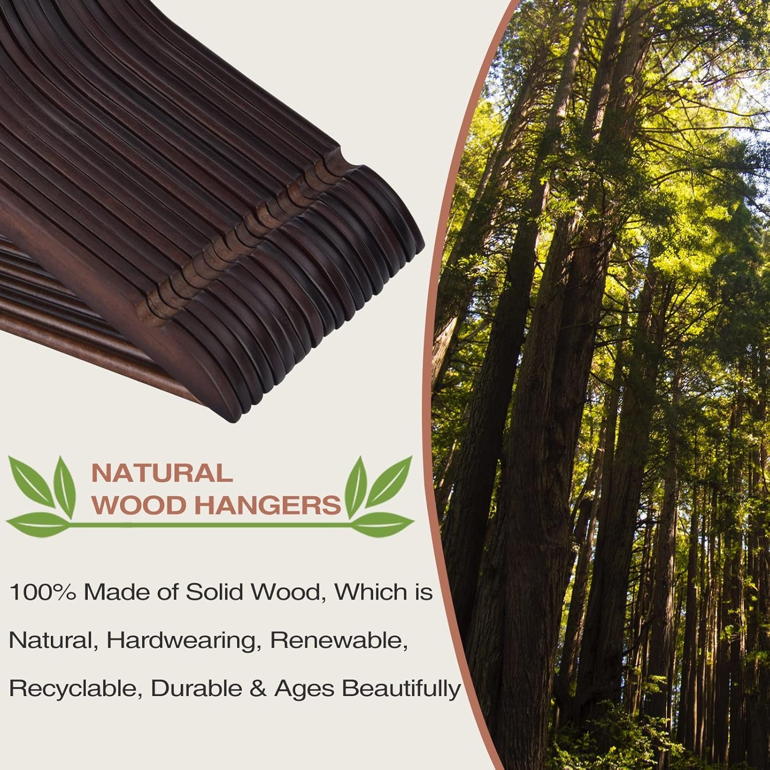 Premium 30 Pack Wooden Hangers - Elegant Smooth Finish with 360° Swivel Hook and Notches for Versatile Clothing Storage - Lightweight Walnut Wood for Coats, Suits, Dresses, and More