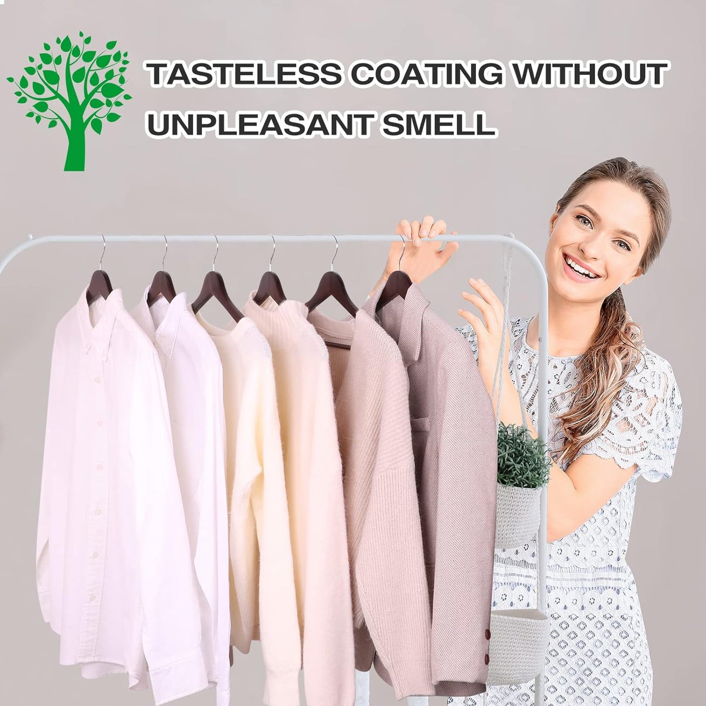 Premium 30 Pack Wooden Hangers - Elegant Smooth Finish with 360° Swivel Hook and Notches for Versatile Clothing Storage - Lightweight Walnut Wood for Coats, Suits, Dresses, and More