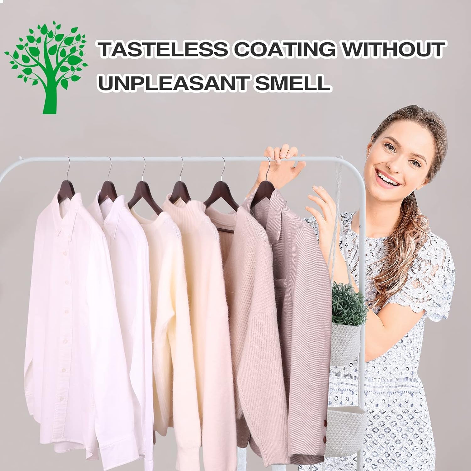 Premium 30 Pack Wooden Hangers - Elegant Smooth Finish with 360° Swivel Hook and Notches for Versatile Clothing Storage - Lightweight Walnut Wood for Coats, Suits, Dresses, and More