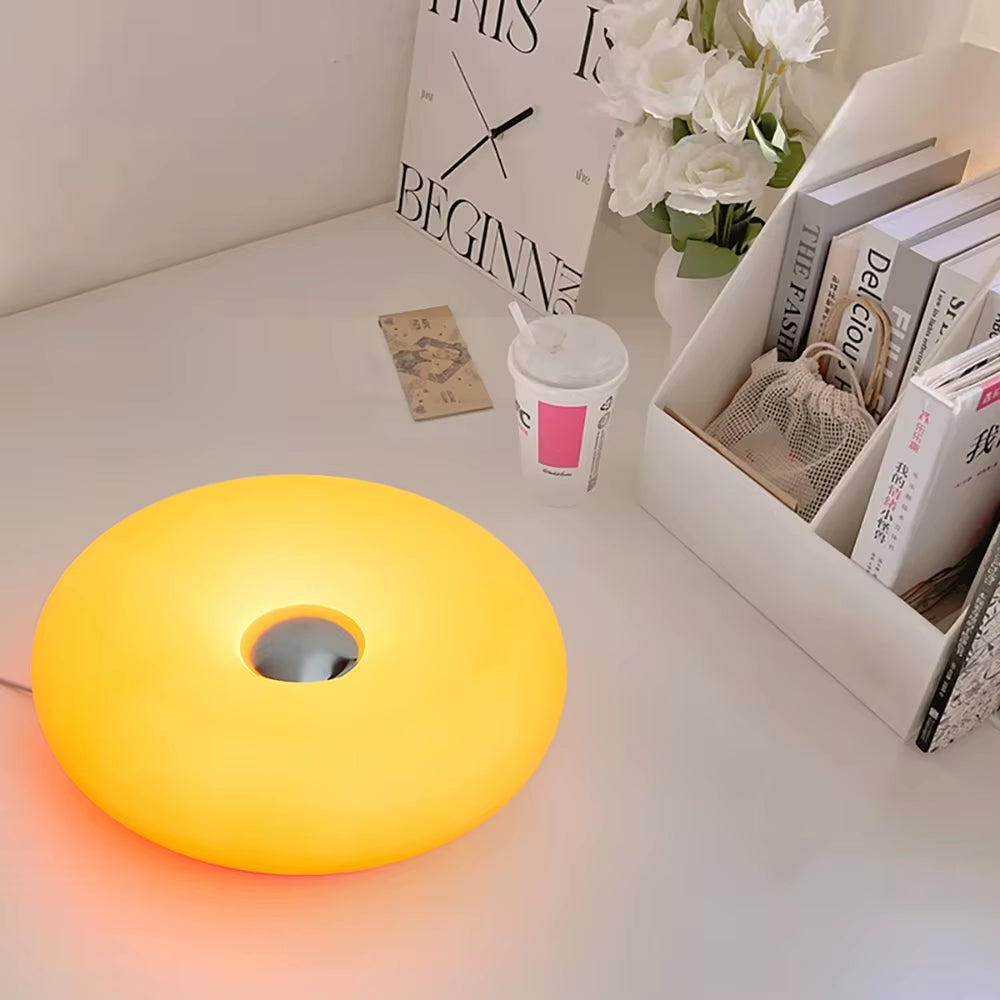 Bauhaus Table Lamp USB Plug Bedroom Bedside Lamp Living Room Dining Room Decoration Donut Ambient Light（Not Glass）