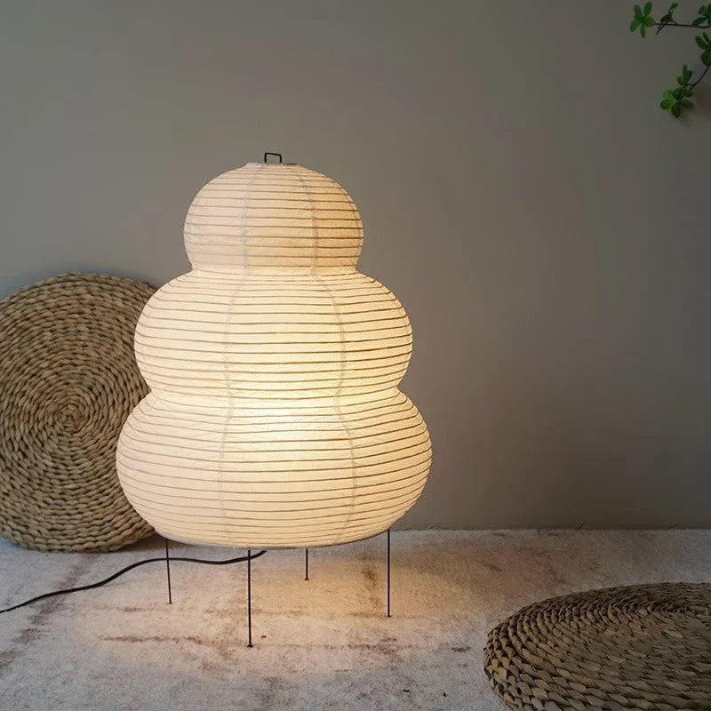 Japanese Design Table Lamp White Rice Paper Decorative Desk Lights for Bedroom Living/Dining Room Study Loft