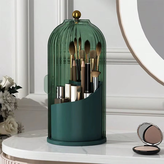 Toothbrush Holders with Sliding Lid, Rotating 3 Slots Bathroom Organizer Countertop, Tooth Brush Toothpaste Holder Bathroom Coun