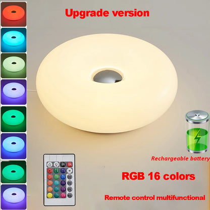 Bauhaus Table Lamp USB Plug Bedroom Bedside Lamp Living Room Dining Room Decoration Donut Ambient Light（Not Glass）