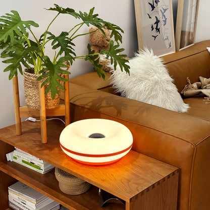 Bauhaus Table Lamp USB Plug Bedroom Bedside Lamp Living Room Dining Room Decoration Donut Ambient Light（Not Glass）