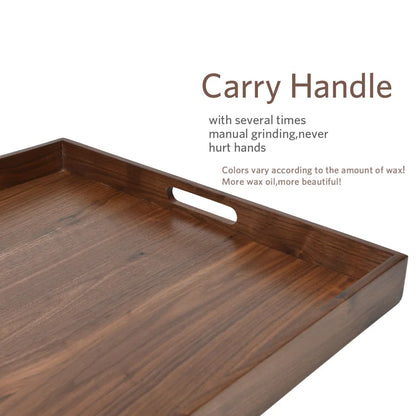 Elegant Black Walnut Solid Wood Serving Tray - Perfect for Ottomans!