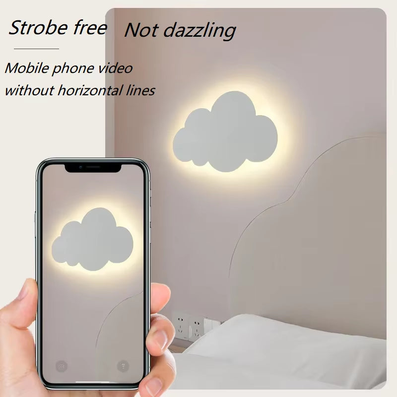 Cloud Wall Lamp Ins Style Minimalist Bedside Lamp Cute Cartoon Boys and Girls Children'S Room Bedroom Wall Lamp Study Lamp