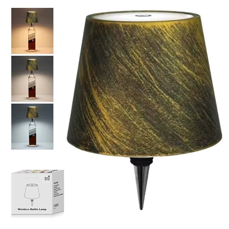 Wireless Wine Bottle Lamp Type-C Charging Touch Control Wine Bottle Light Dimming LED Table Lamp Cafe Bar Atmosphere Night Light