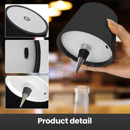 Wireless Wine Bottle Lamp Type-C Charging Touch Control Wine Bottle Light Dimming LED Table Lamp Cafe Bar Atmosphere Night Light