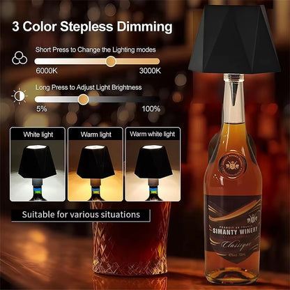 Wireless Wine Bottle Lamp Type-C Charging Touch Control Wine Bottle Light Dimming LED Table Lamp Cafe Bar Atmosphere Night Light