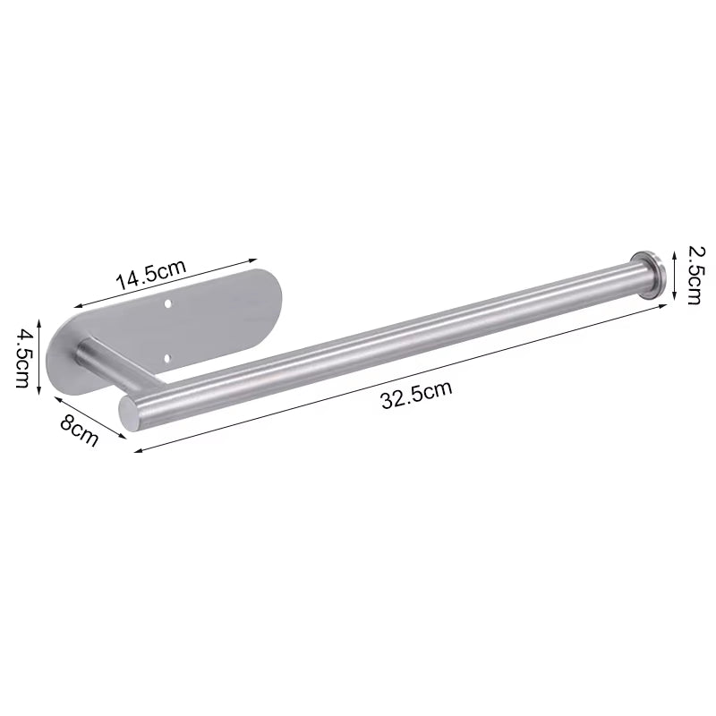 Toilet Paper Holder Easy-Install Bathroom Kitchen Paper Roll Holder No Punching Wall Mount Stainless Steel Toilet Paper Holder