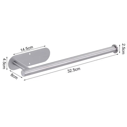 Toilet Paper Holder Easy-Install Bathroom Kitchen Paper Roll Holder No Punching Wall Mount Stainless Steel Toilet Paper Holder