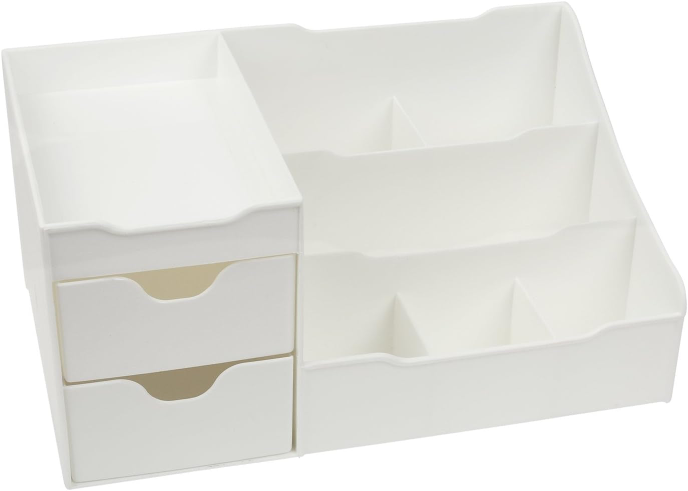 Elegant White Cosmetic Storage Organizer - Perfect for Your Vanity, Bathroom Counter, or Dresser - Effortlessly Organize Cosmetics, Jewelry, and Hair Accessories!