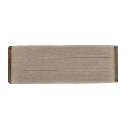 Skovde Modern Scandinavian Wood Finish Bench - Beige Fabric, Walnut Veneer