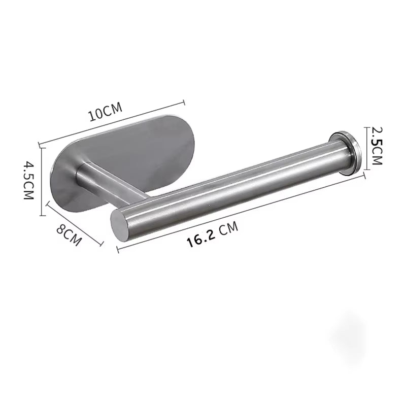 Toilet Paper Holder Easy-Install Bathroom Kitchen Paper Roll Holder No Punching Wall Mount Stainless Steel Toilet Paper Holder