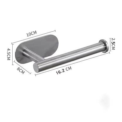 Toilet Paper Holder Easy-Install Bathroom Kitchen Paper Roll Holder No Punching Wall Mount Stainless Steel Toilet Paper Holder