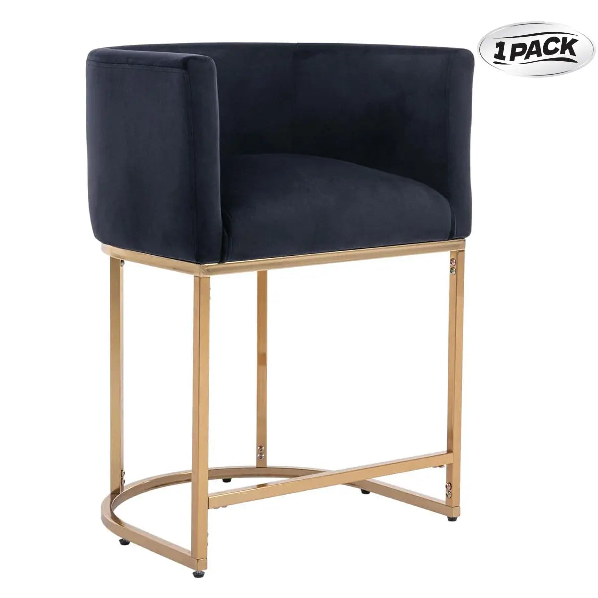 CHAIRUS 24" Counter Height Bar Stools, Modern Barrel Counter Stools with Backrest and Arms, Linen Fabric Bar Chairs with Black Metal Frames and Footrest,Upholstered Accent Bar Stools for Kitchen Island, Dining Room,Cream