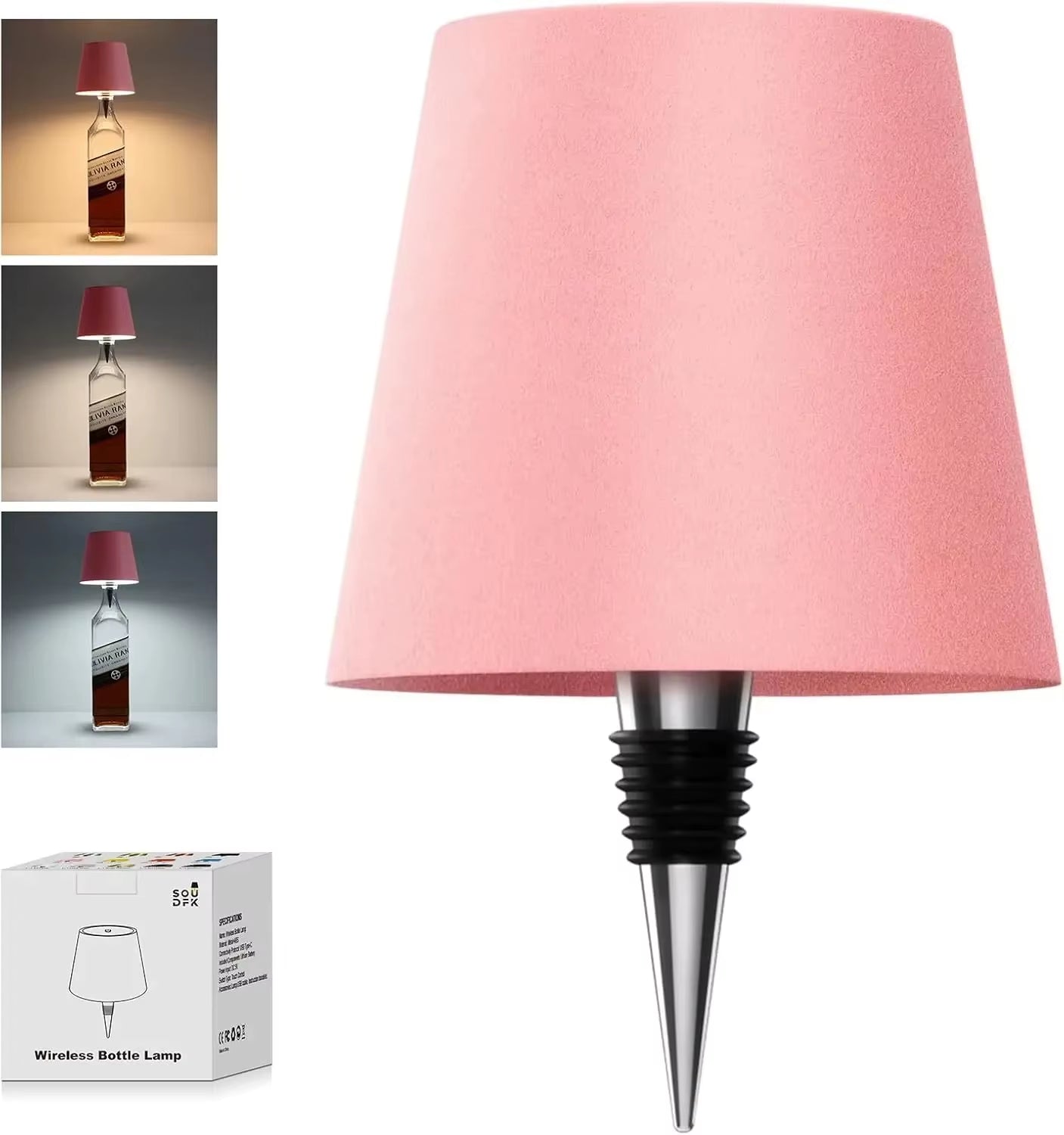 Wireless Wine Bottle Lamp Type-C Charging Touch Control Wine Bottle Light Dimming LED Table Lamp Cafe Bar Atmosphere Night Light