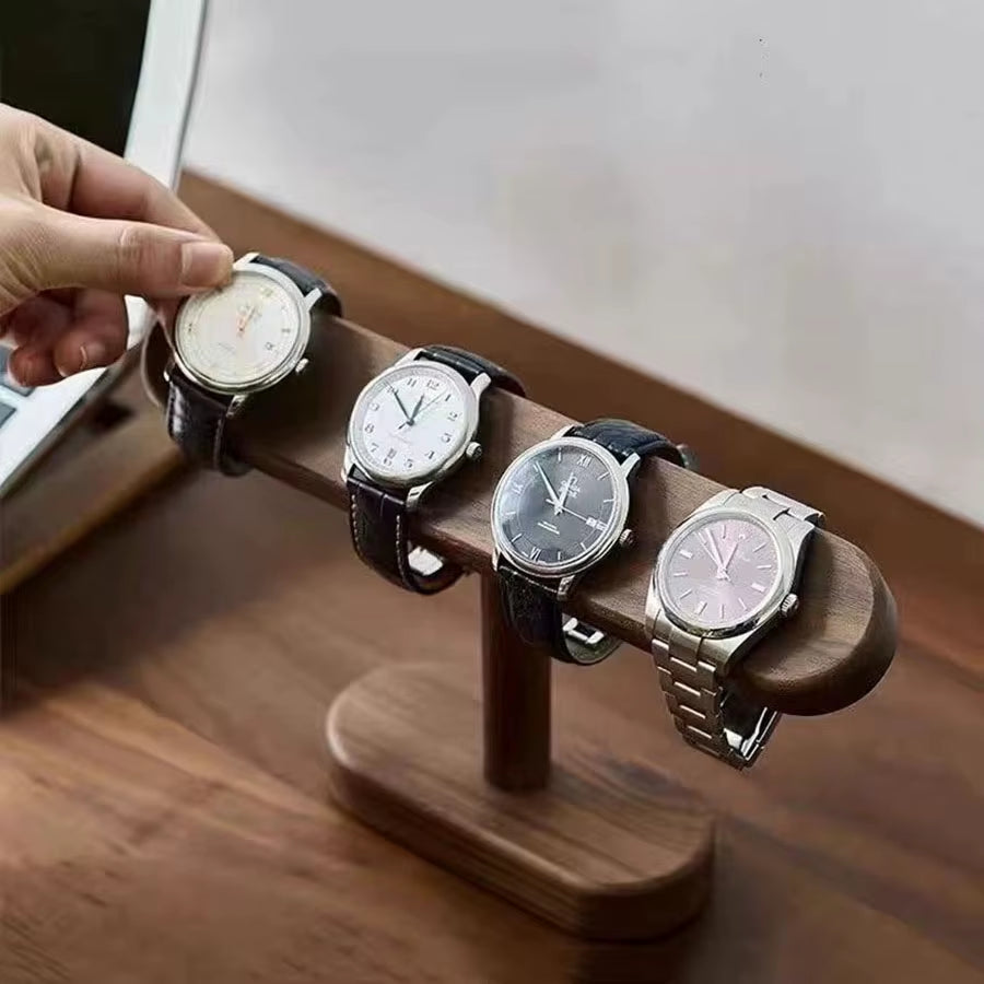 Elegant Walnut Jewelry Display Stand - Perfect Organizer for Watches, Chains, and Anklets