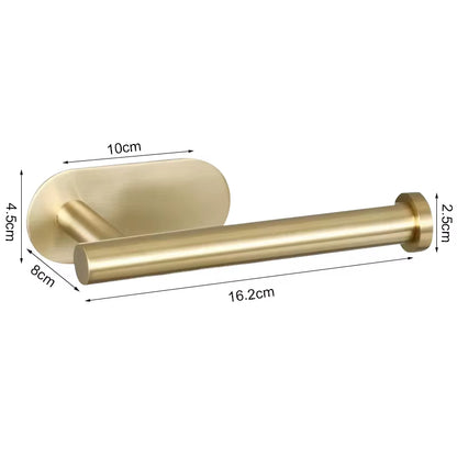 Toilet Paper Holder Easy-Install Bathroom Kitchen Paper Roll Holder No Punching Wall Mount Stainless Steel Toilet Paper Holder