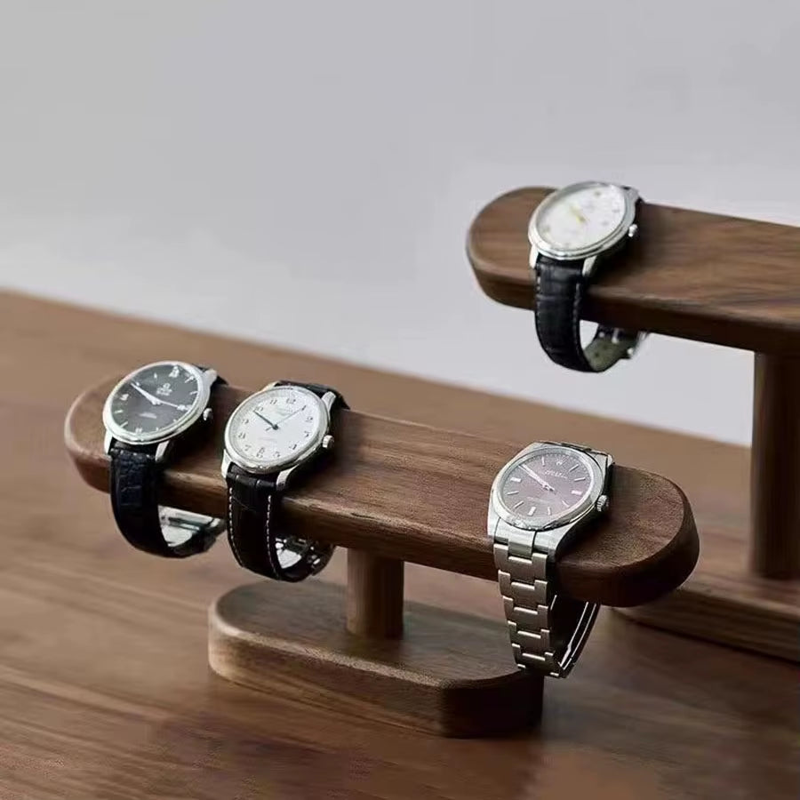 Elegant Walnut Jewelry Display Stand - Perfect Organizer for Watches, Chains, and Anklets
