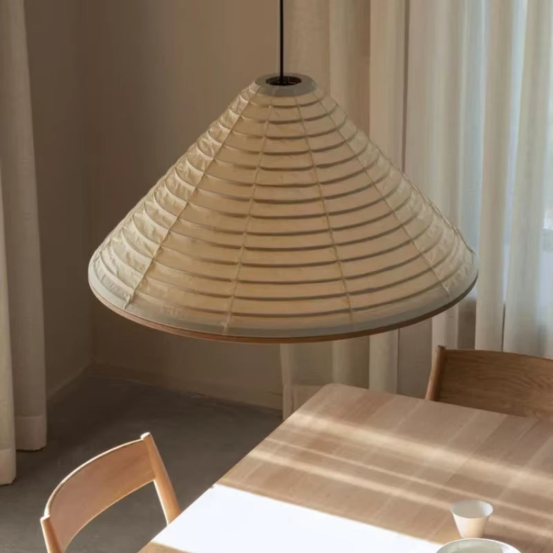 Japanese Style Wabi-Sabi Pendant Lights Designer Rice Paper Dining Room Lamp Creative Living Room round Triangle Atmosphere Lamp