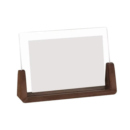 Elegant Walnut & Beech U-Shaped Acrylic Photo Frame - Perfect for Wedding Memories & Office Decor