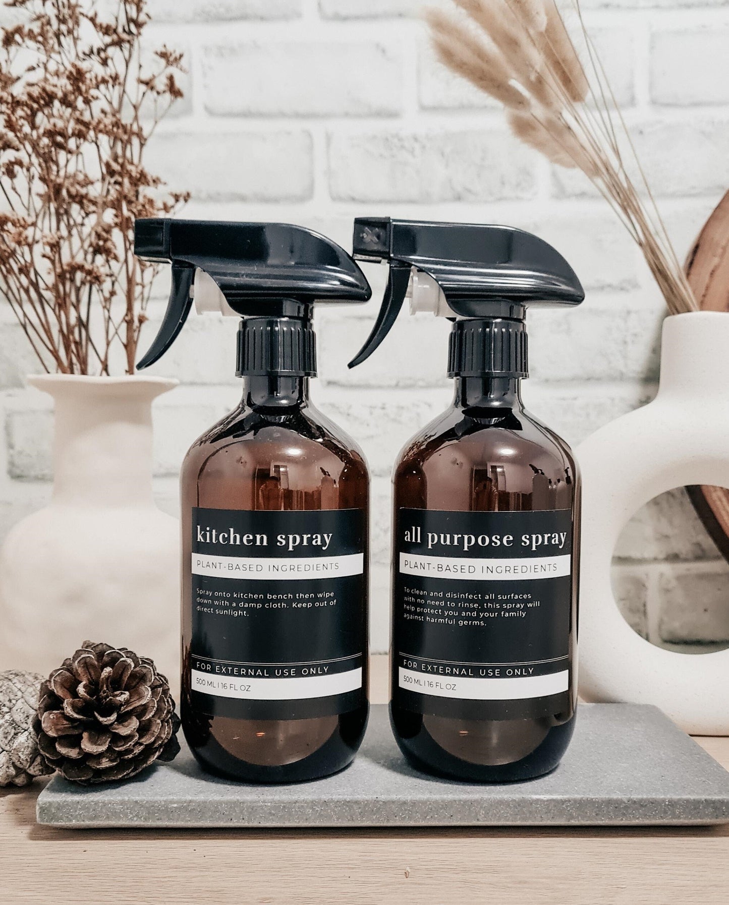 Elevate Your Space with Minimalist Amber Bottles - Eco-Friendly Lotion Pump Dispenser for Home & Kitchen
