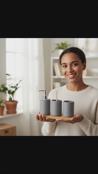 Bathroom Accessories Set - 4 Piece